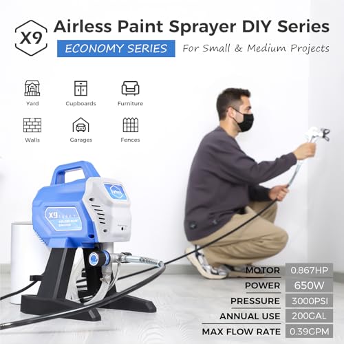 x9 Airless Paint Sprayer, 650W 3000 Psi, 0.39 Gpm - Image 3