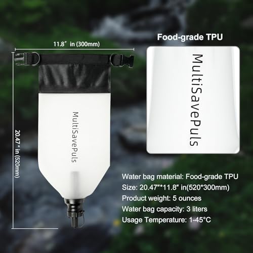 Gravity Water Filter Straw 3L, Camping Water Filtration - Image 3