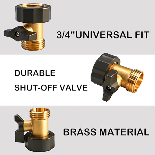Garden Hose Shut Off Valve, 4 Pack 3/4 Inch Heavy Duty Brass - Image 7