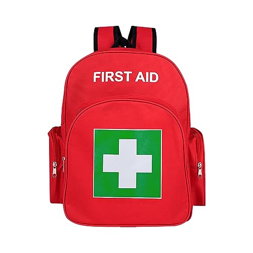 Red Emergency Bag First Aid Backpack Empty Medical First - Image 3