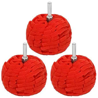 3PCS 3'' Power Polishing Ball Tool for Drill, Waxing Car Wheel Polisher Detailing Adapter Round Buffing Cone Finishing Pad with Attachment Hub Date Sponge Buffer Automotive Car Acc