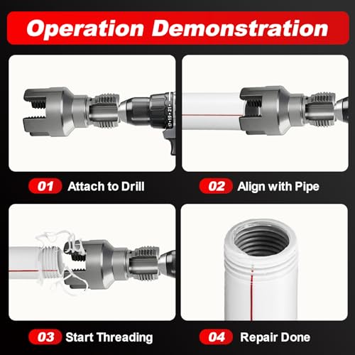 2PCS Pipe Threading Tool, 1/2" & 3/4" Dual-Function | Plumbing Fix - Image 8