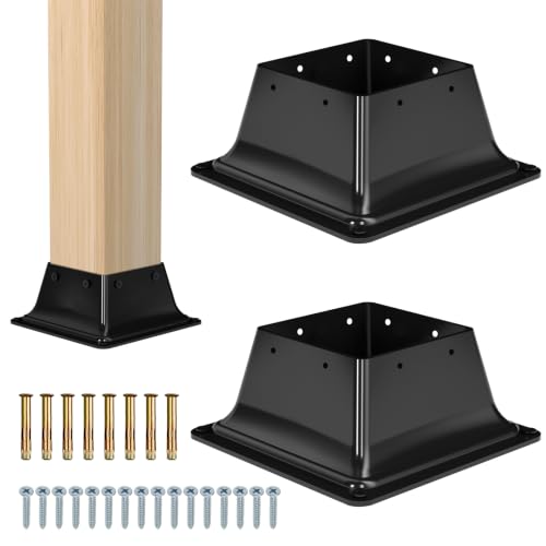 4x4 Post Base 2PC-Inner Size 3.6x3.6-Metal Post Brackets-Deck - Image 2
