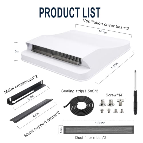 2-Pack 14 Inch RV Roof Vent Cover, No Drilling Aerodynamic - Image 3