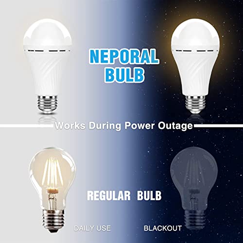 Neporal LITE Emergency Rechargeable Light Bulbs A19, Light Up - Image 3