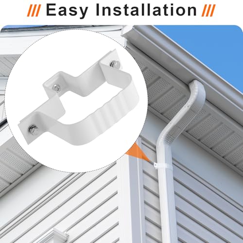 6-Pack Downspout Straps 2x3 & Wall Brackets, White | Home Repair - Image 7