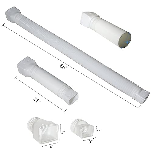 plusgutter 4 Pack Rain Gutter Downspout Extensions Flexible - Image 7