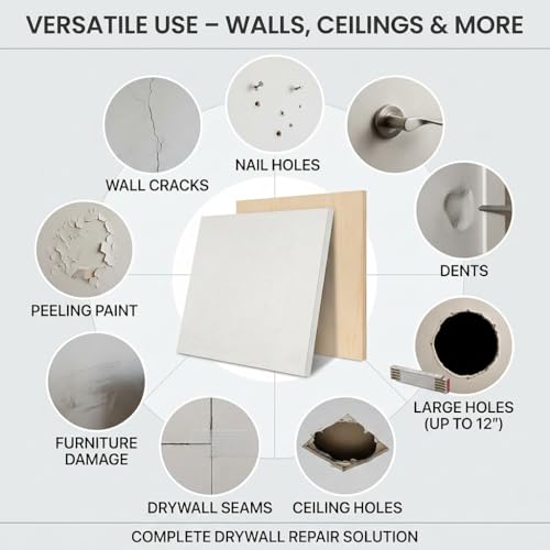 Drywall Repair Kit，34 Pcs 12x12inch Wall Patch Kit | Home Repair - Image 3