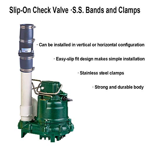 Plastic Sump Pump Check Valve with Stainless Steel Clamps 2 inch - Image 6