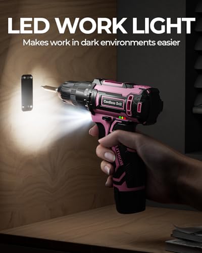 Pink Cordless Drill Set, Electric Power Drill for Women - Image 5