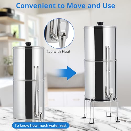 Gravity-fed Water Filter System, 2.25G Stainless-Steel - Image 4