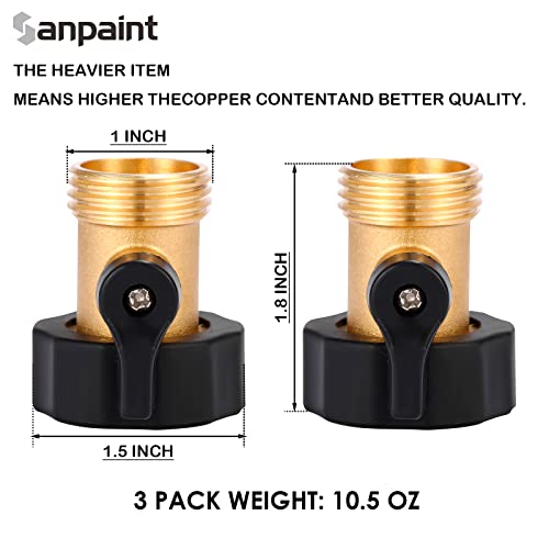 3 Pack 3/4" Brass Garden Hose Shut Off Valve - Image 3