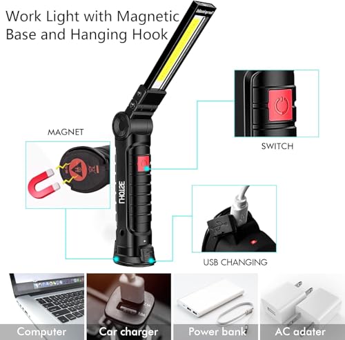 Rechargeable LED Work Light/Flashlight for Mechanic(4 Pack) - Image 5