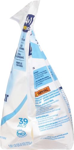all Mighty Laundry Detergent Pacs, Free Clear for Sensitive Skin, Unscented and No Dye, 39 Count (Pack of 2)
