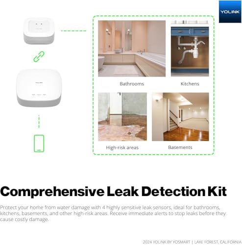YoLink Water Leak Sensor 1 Kit: 2-Pack + Hub - Image 3