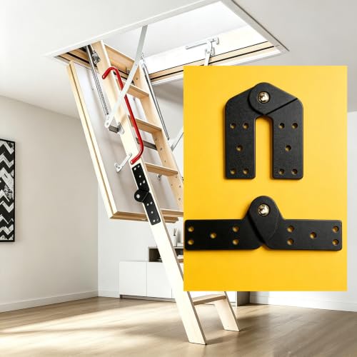 Attic Ladder Hinge, 2-Pack Replacement Hinges for Folding - Image 3