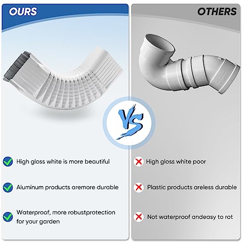 VYH Gutter Downspout Gutter Elbow Style B 3" x 4" 90° White - Image 6