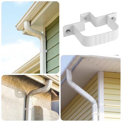 6-Pack Downspout Straps 2x3 & Wall Brackets, White | Home Repair - Image 8