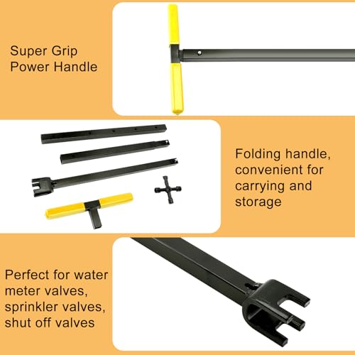 Water Meter Key with 4 Way Utility Key, 37.4 Inch, Yellow - Image 6