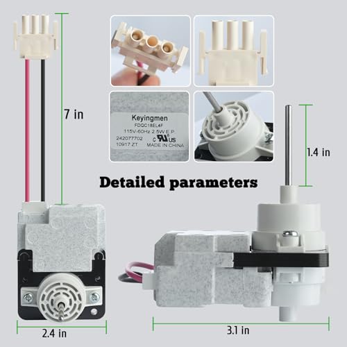242077705，242077702，FDQC18EL4F Refrigerator Evaporator Fan Motor - Image 4