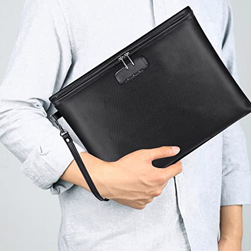 Fireproof Document Bag with Lock,Waterproof Money Pouch - Image 3