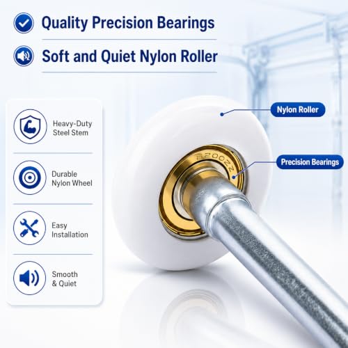 10 Pack Garage Door Rollers Replacement, 2” Nylon Garage Rollers - Image 4