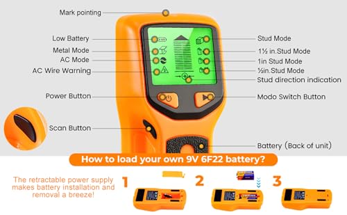 5 in 1 Stud Finder, Poledy Stud Detector - Precisely | Home Repair - Image 7