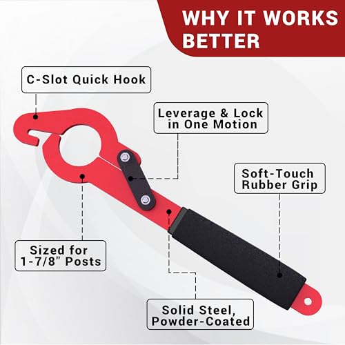 Chain Link Fence Stretcher Tool, Fits 1-7/8" OD Posts - Image 4