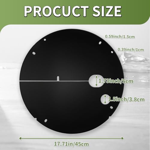20.5 Inch Black Metal Slotted Sump Pump Cover, Heavy Duty Septic - Image 3