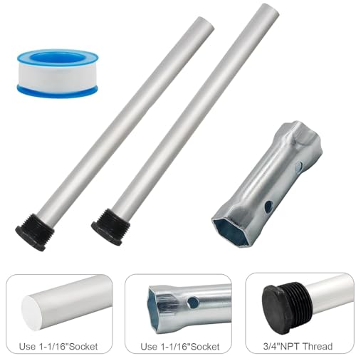 5 Pack RV Water Heater Anode Rod & Flush Wand, 9.25"L x | Hand Tools - Image 6