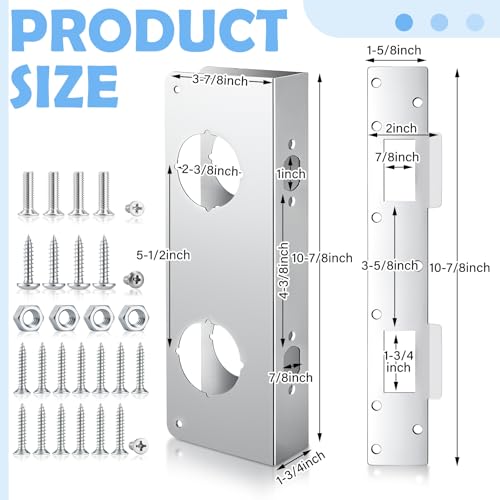 1 Set Silver Stainless Steel Lock and Door Reinforcement | Home Repair - Image 4