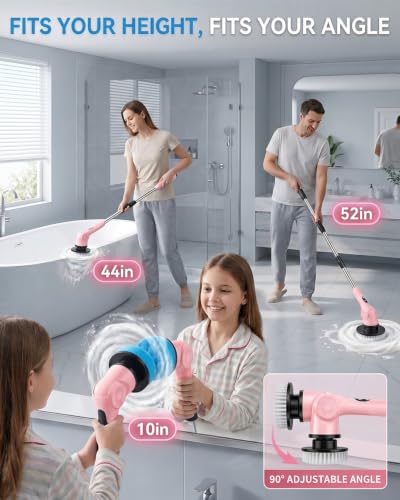 Electric Spin Scrubber, 3-Speed Shower Scrubber with Long - Image 5