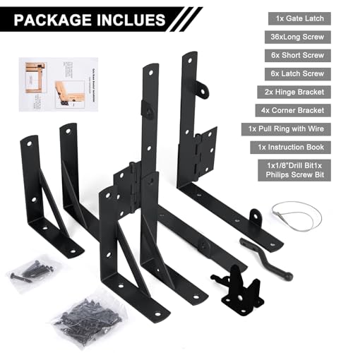 Gate Hardware Kit for Wood Fence, Corner Brace Bracket - Image 5