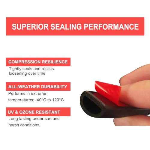 Weather Stripping Door Seal Strip, 26 FT Self Adhesive D | Home Repair - Image 3