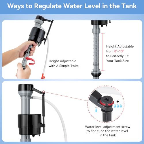 3 Set Toilet Tank Replacement Kit, Fill Valve - Image 5