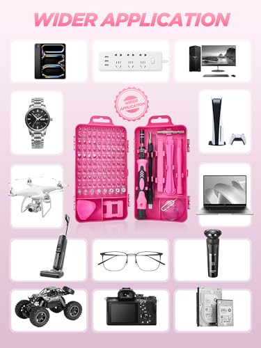 Pink Cordless Drill Set 202 Pcs, 21V Pink Power Drill Tool - Image 4