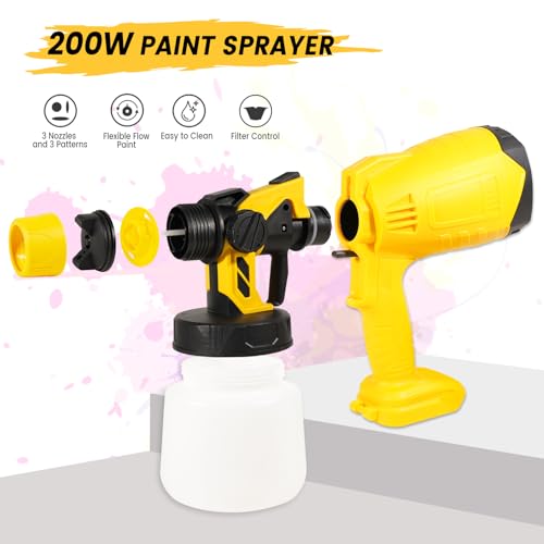 200W Cordless Paint Sprayer Compatible with 20V Battery | Home Repair - Image 3