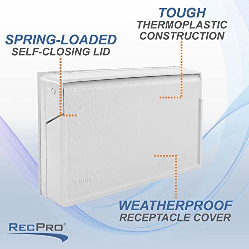 RecPro RV Exterior GFCI Outlet Cover Plate | Weatherproof | White - Image 5
