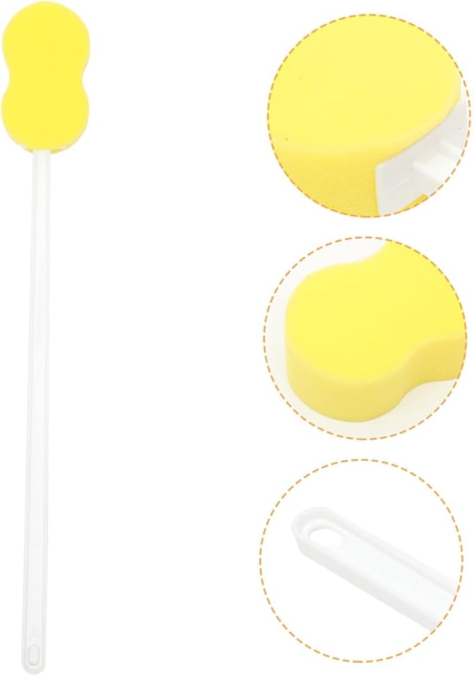 minkissy Long Handle Bath Brush 22.44 Inch Body Scrub Brush for Shower Exfoliating Sponge Body Scrubber with Long Handle for Back and Foot Cleaning