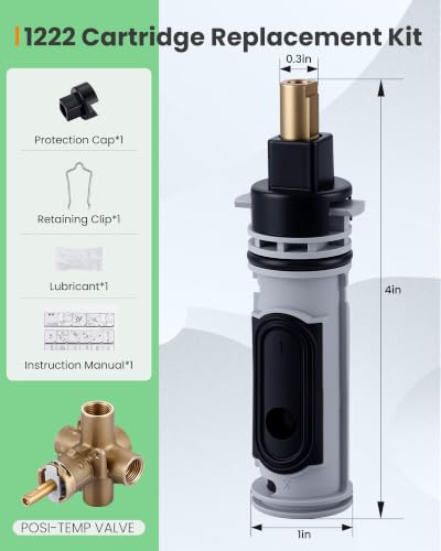 Shower Cartridge Kit Compatible with Moen 1222 Replacement - Image 3