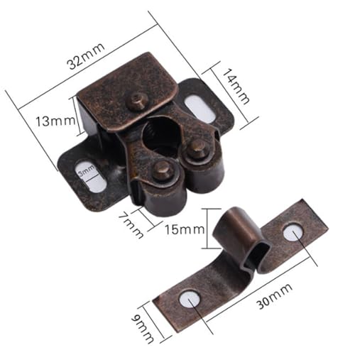 6 Pack Cabinet Latch - Double Roller Catch Hardware - Image 3