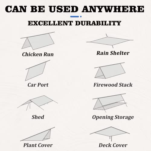 UCINNOVATE Heavy Duty 14Mil Waterproof Poly Tarp 6.5x10FT - Image 5