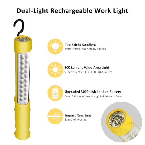 Rechargeable COB LED Work Light, Magnetic Hands-Free | Home Repair - Image 7