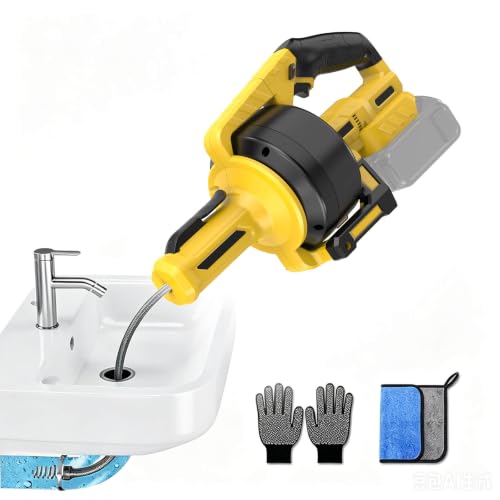 Cordless Drain Auger Compatible with Dewalt 20V Battery (No - Image 2