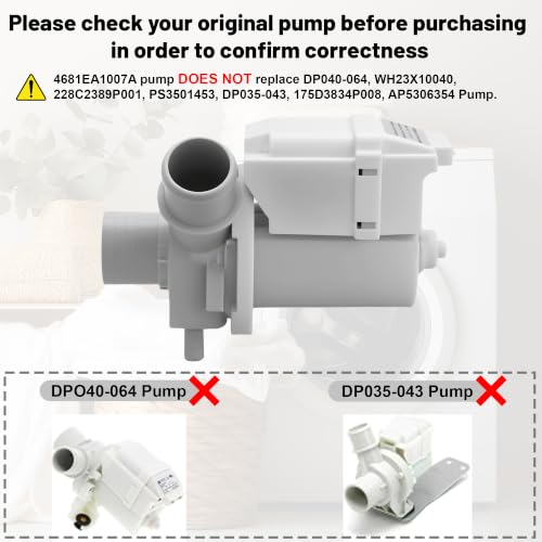 4681EA1007A Washer Drain Pump Assembly Compatible with L-G - Image 7