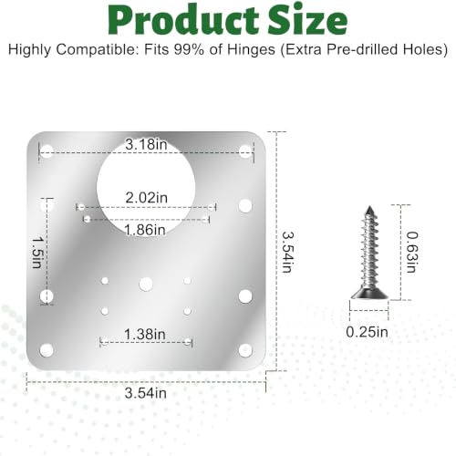 20 Pcs Stainless Steel Cabinet Hinge Repair Plate Door Hinge - Image 3