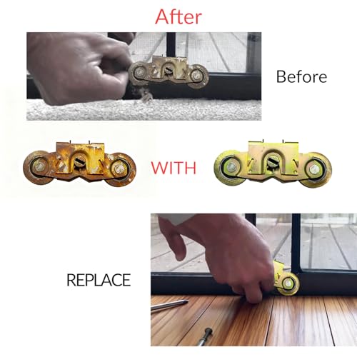 2 Pack Sliding Door Rollers, 1-1/4 Inch Patio Door Tandem Roller - Image 6