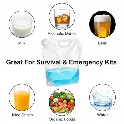 MAQUITA 20 Pcs Emergency Foldable Water Bag, 1.3 Gal - Image 6