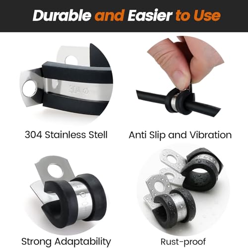 10 PCS 1-1/2 Inch 304 Stainless Steel Cable Clamps | Phone & Computer - Image 4