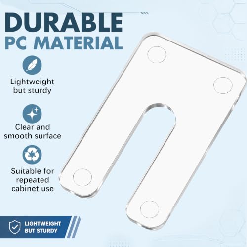 Pangda 50 Pack 1/16" Cabinet Hinge Shims Clear, U-Shaped - Image 6